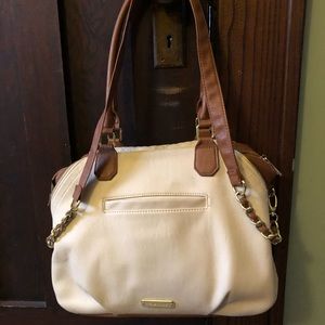 Steve Madden handbag cream,gold & tan cross strap